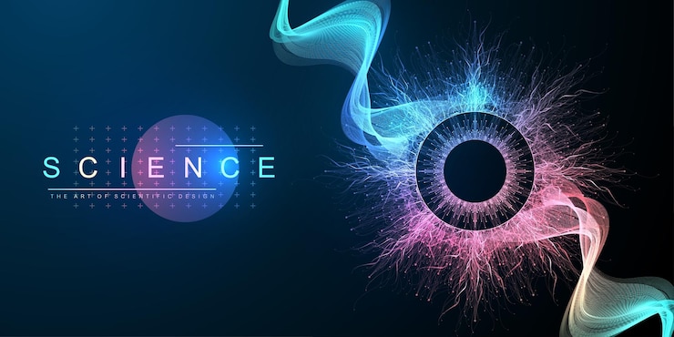 Vector molecular abstract structure background