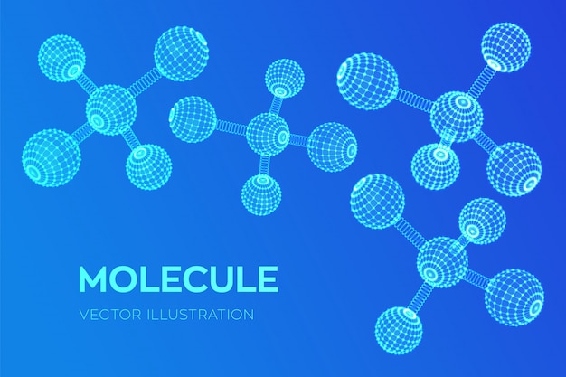 ベクトル 分子構造。 dna、原子、ニューロン。分子と化学式。