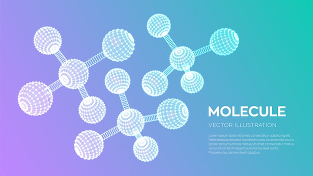 Vector molecular structure. dna, atom, neurons. molecules and chemical formulas.