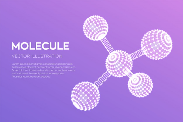 Vector molecular structure. dna, atom, neurons. molecules and chemical formulas.