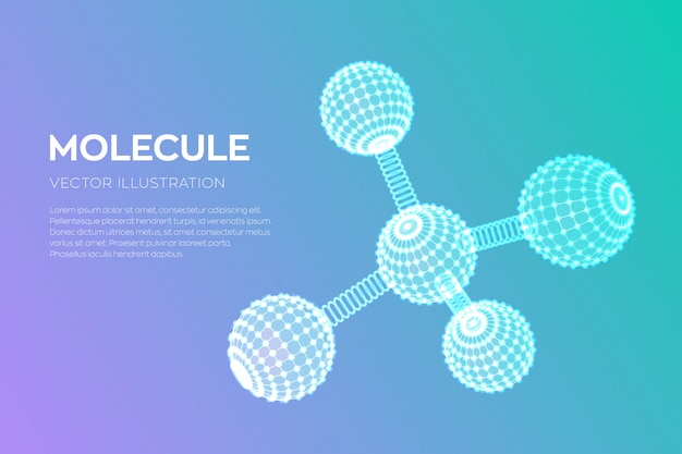 Molecular structure. dna, atom, neurons. molecules and chemical formulas.