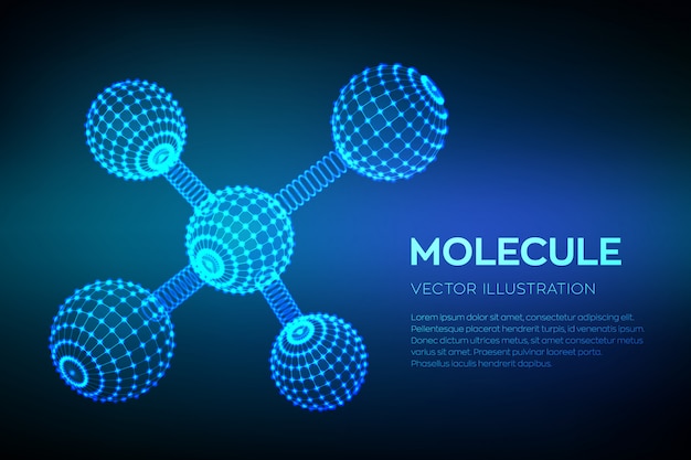 Molecular Structure. Dna, atom, neurons. Molecules and chemical formulas.