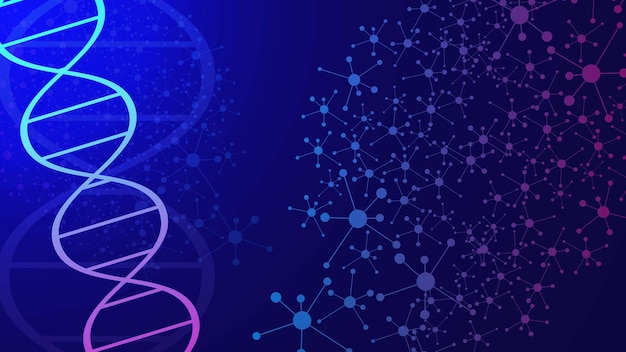 Vector molecular structure and dna strand for medical chemistry and science background