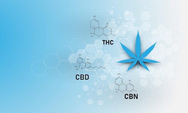 Cannabis di formula di chimica medica della struttura molecolare della formula cbdvector illustrationx9