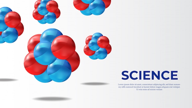 Vector molecule 3d sphere science banner