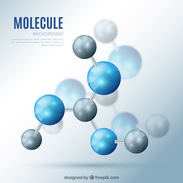 Vector molecule background with realistic effect