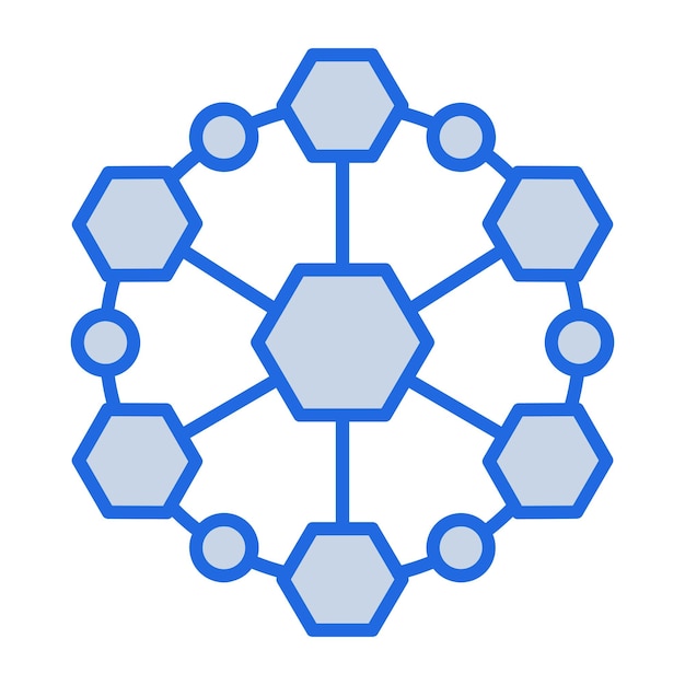 Vector molecule blauwe toon illustratie