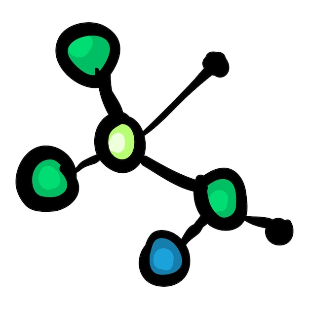 Molecule Hand Drawn Physics Doodle Icon