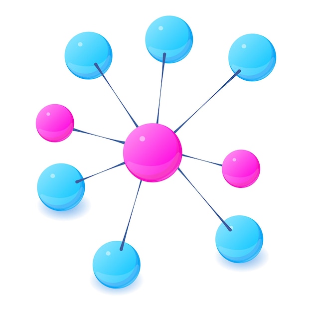 Vector molecule icon isometric illustration of molecule vector icon for web