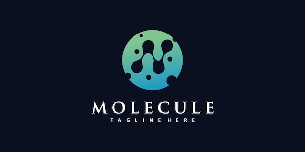 Molecule icon logo with modern abstract style design Premium Vector