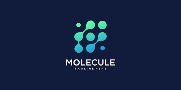 Логотип молекулы с современным абстрактным дизайном Premium векторы