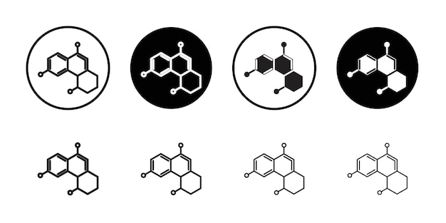 分子のアイコン シンプルな薄い輪