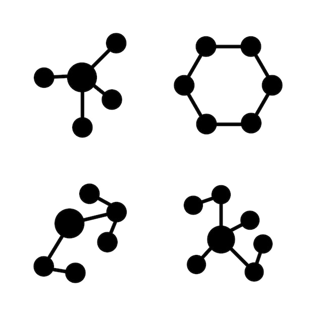 분자 아이콘 벡터 템플릿 로고 유행 컬렉션 플랫 디자인