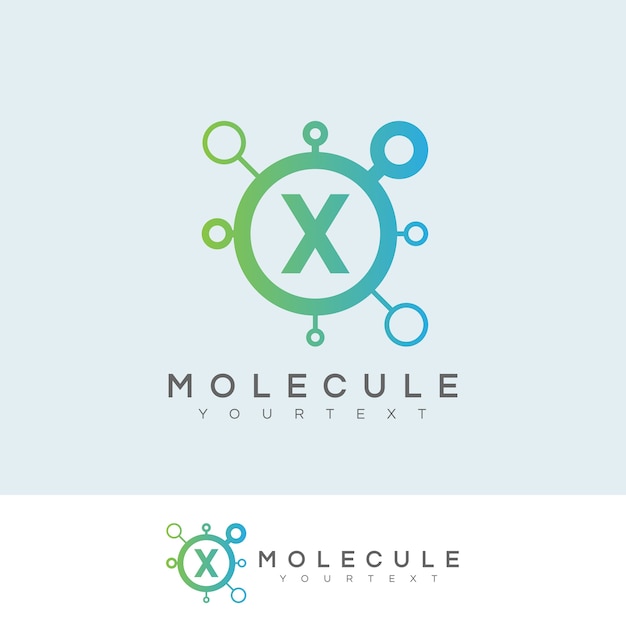 Molecola iniziale lettera x logo design