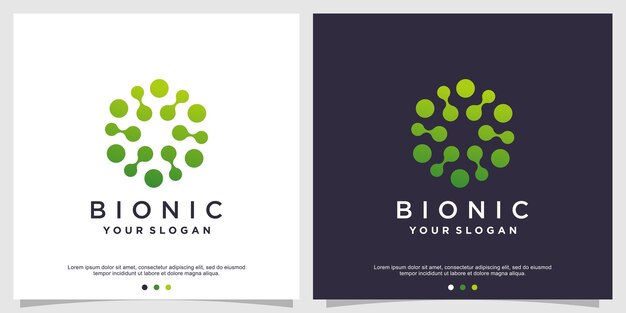 Molecule logo design premium vector