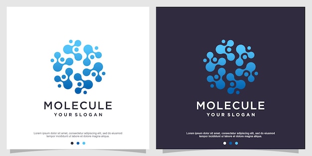 Molecule logo design template premium vector