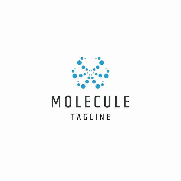 Молекула логотип значок дизайн шаблона плоский вектор