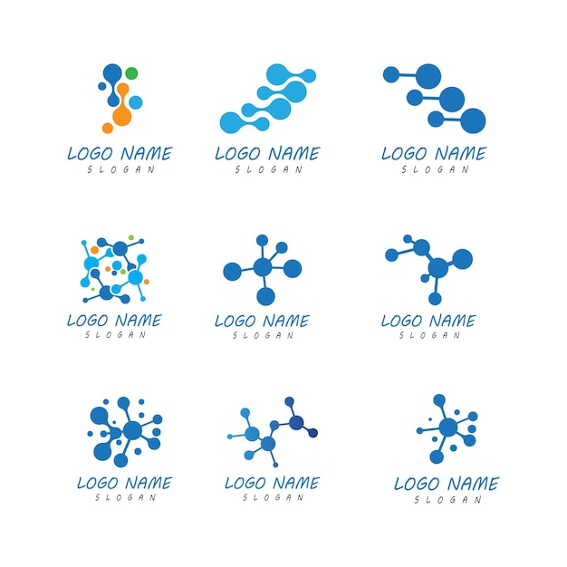 Molecule logo illustration vector template