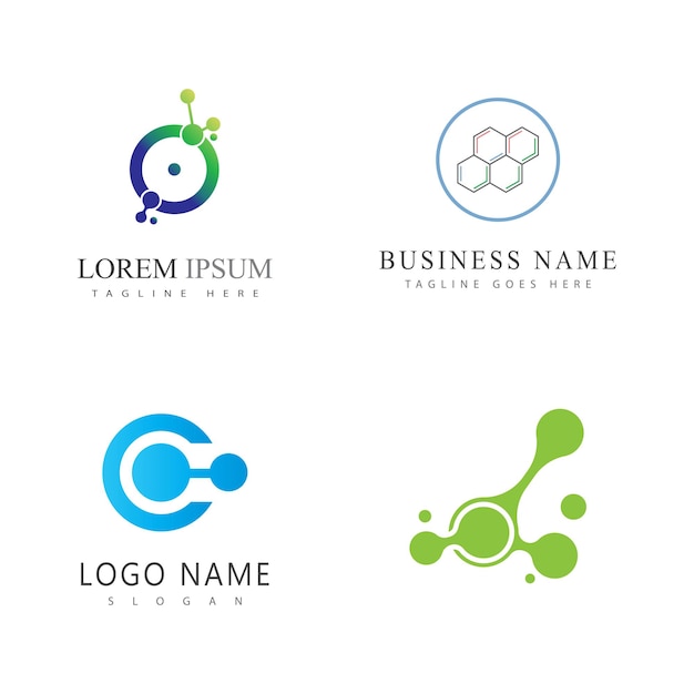 Molecule logo vector symbol template