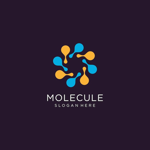 Molecule logo with technology concept