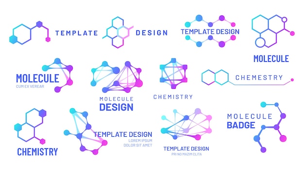 Vector molecule logos set