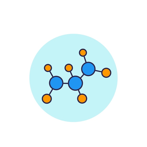 Векторная плоская икона молекулярной науки