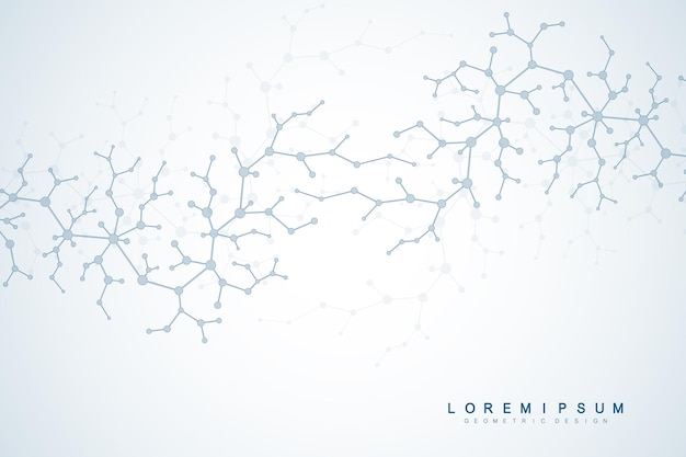 Molecule structure with particles. scientific medical research. science and technology backgroud. molecular concept. vector illustration.