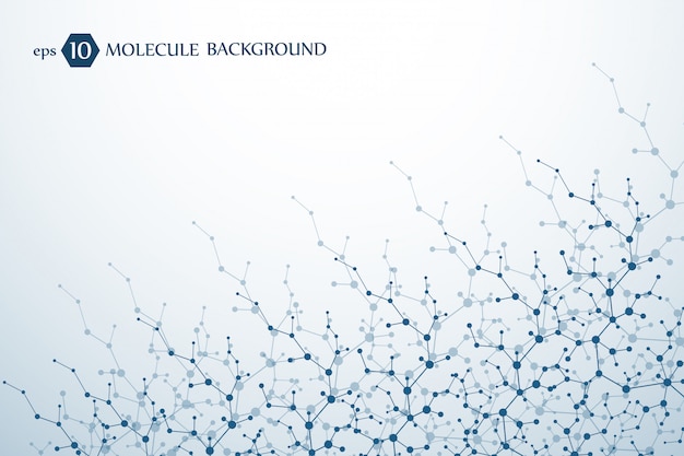 molecule structure with particles. scientific medical research. science and technology background. molecular concept.