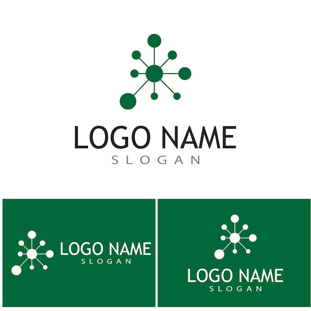Дизайн векторной иллюстрации шаблона логотипа молекулы