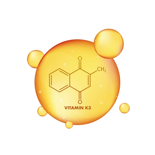 Vector molecule tocopherol vitamin k3 icon for medical design