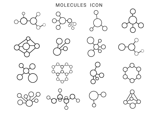 Vector moleculen icoon, structuurmoleculen in de chemie