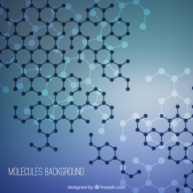 Molecules background with geometric shapes