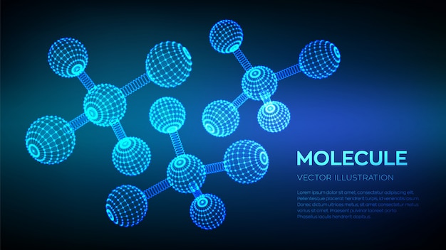 Vector molecules and chemical formulas.