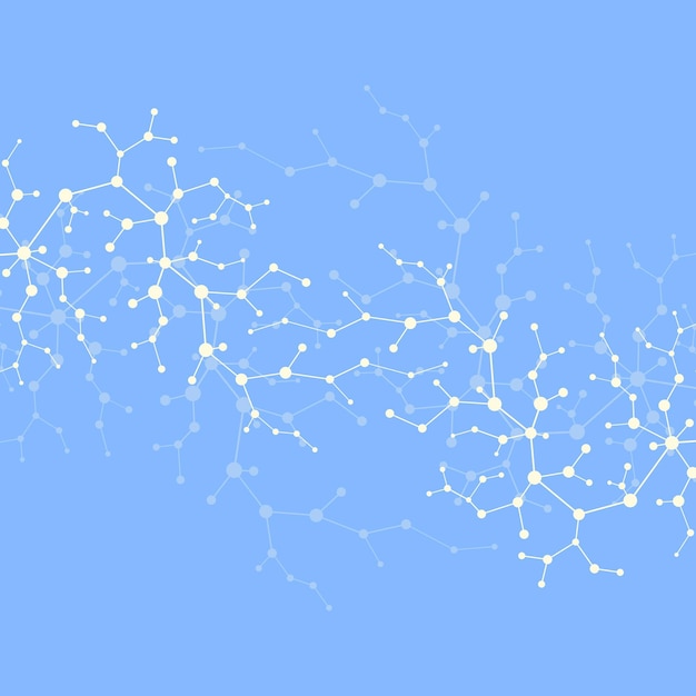 ニューロンと神経系の分子の概念。科学医学研究。粒子のある分子構造。バナーやチラシの科学技術の背景。 Eps10ベクトルイラスト。