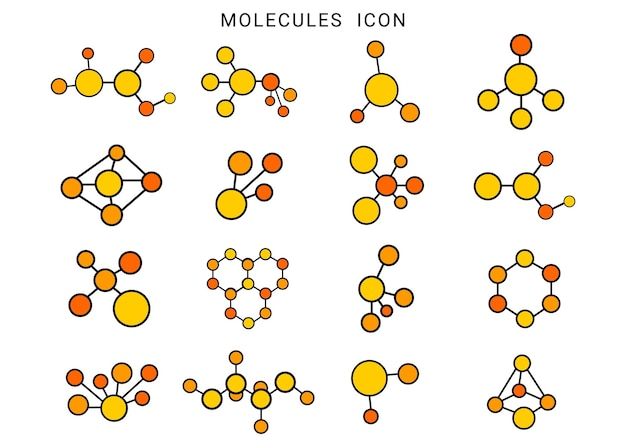 ベクトル 分子アイコン、化学における構造分子