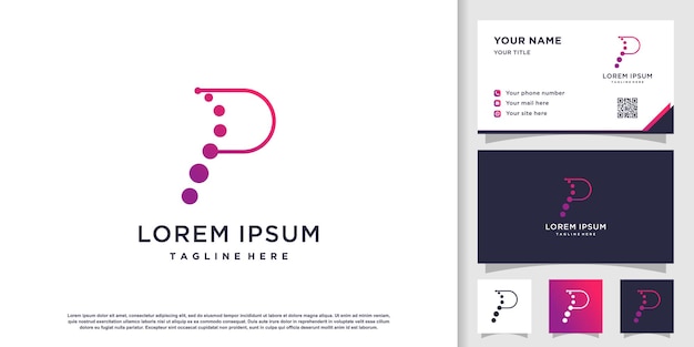 Molecuul logo ontwerp vector met letter p concept