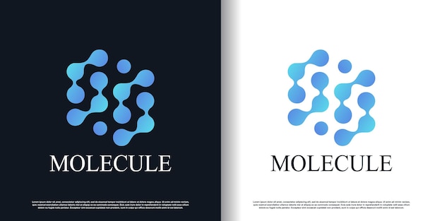 Molecuul logo ontwerp vector met moderne creatieve unieke stijl premium vector