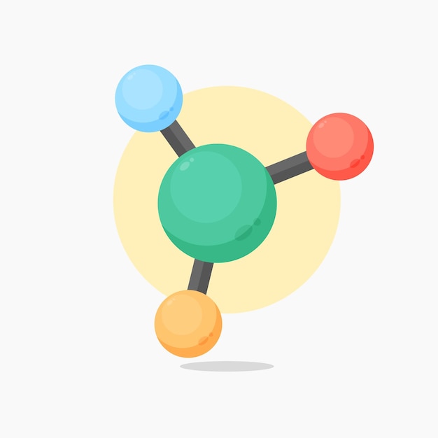 Molecuul pictogram cartoon stijl illustratie