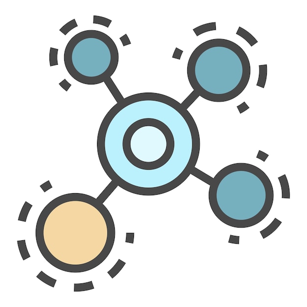 Molecuul pictogram Overzicht molecuul vector pictogram kleur plat geïsoleerd op wit