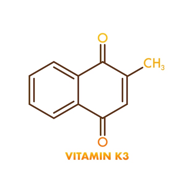 Molecuul tocoferol Vitamine K3 Icoon voor medisch ontwerp