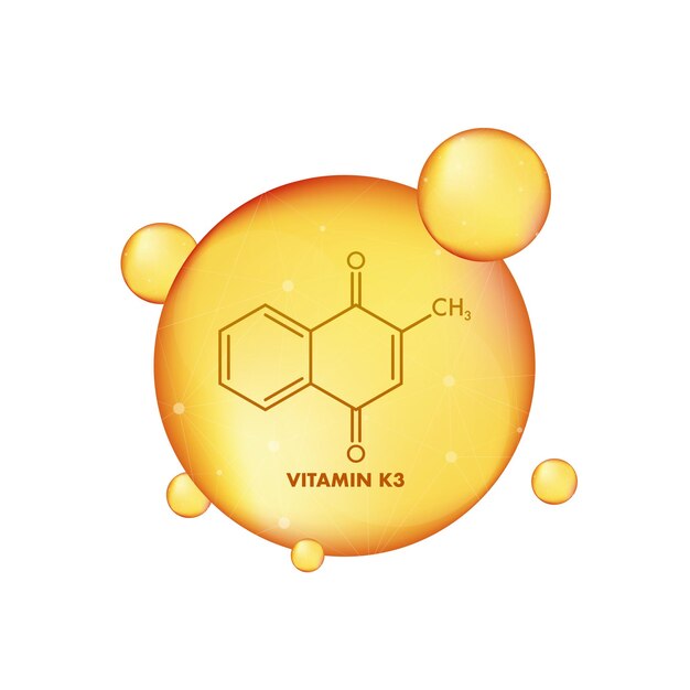 Molecuul tocoferol vitamine k3 icoon voor medisch ontwerp