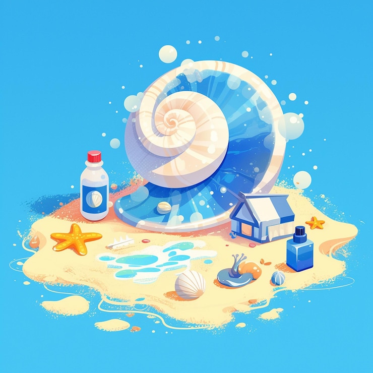 Vector mollusk filtering water for food