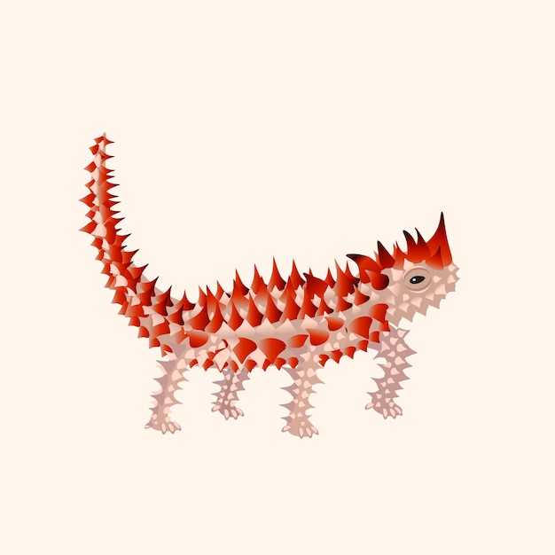 Векторная иллюстрация австралийской ящерицы moloch horridus