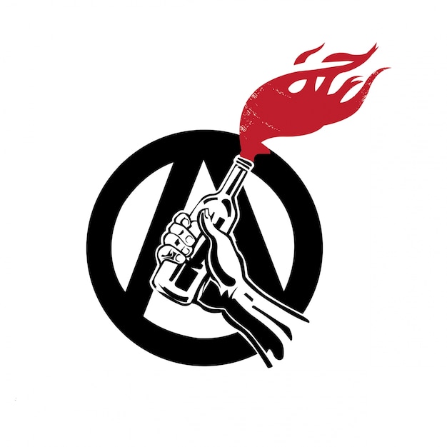 Vector molotov bom anarchy logo