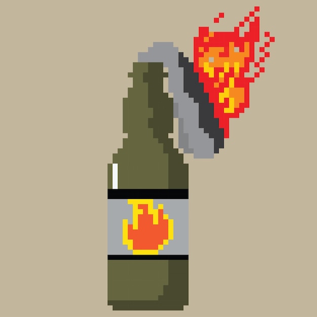 Vector molotov bom pixel illustrator