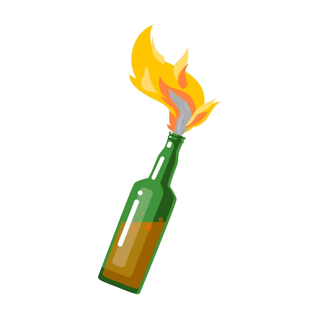 Molotov cocktail Resistance Cartoon Vector illustration isolated