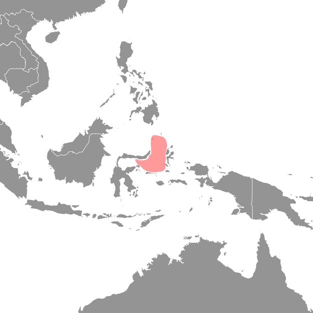 세계 지도 벡터 일러스트 레이 션에 Molucca 바다