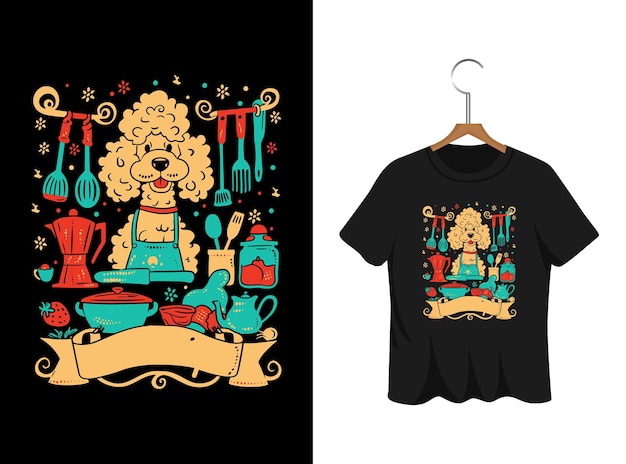 犬のシルエット イラスト Tシャツデザイン