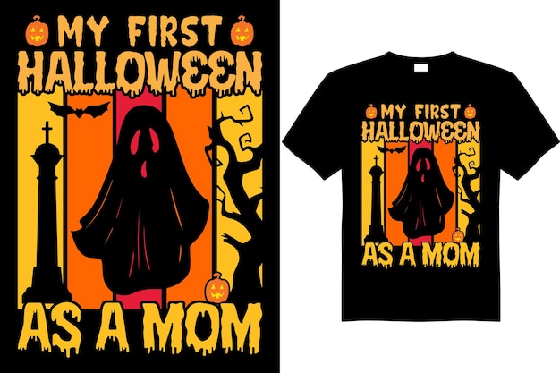 Mamma halloween t-shirt disegno vettoriale