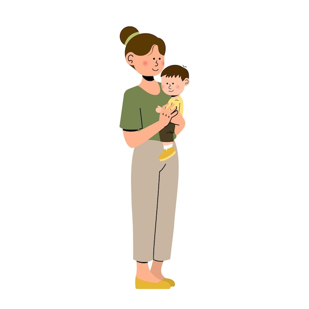 媽媽抱著她的嬰兒